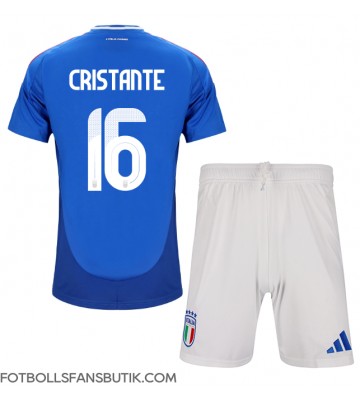 Italien Bryan Cristante #16 Replika Hemmatröja Barn EM 2024 Kortärmad (+ Korta byxor)